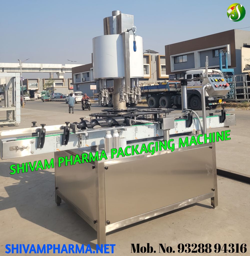 Close-up of the multi-head rotary capping turret